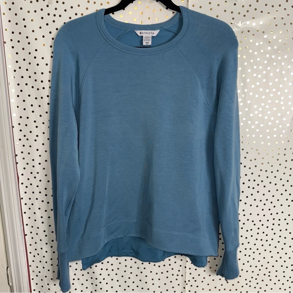 Athleta Teal Crew Neck Sweatshirt